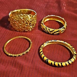 4 Assorted Gold Bracelets and Bangles